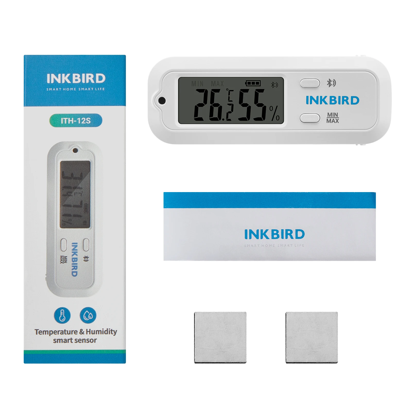 INKBIRD ITH-12S Smart Monitor for Temperature Humidity Up To 30m Bluetooth Connection Hygrometer Thermometer for Wood Instrument