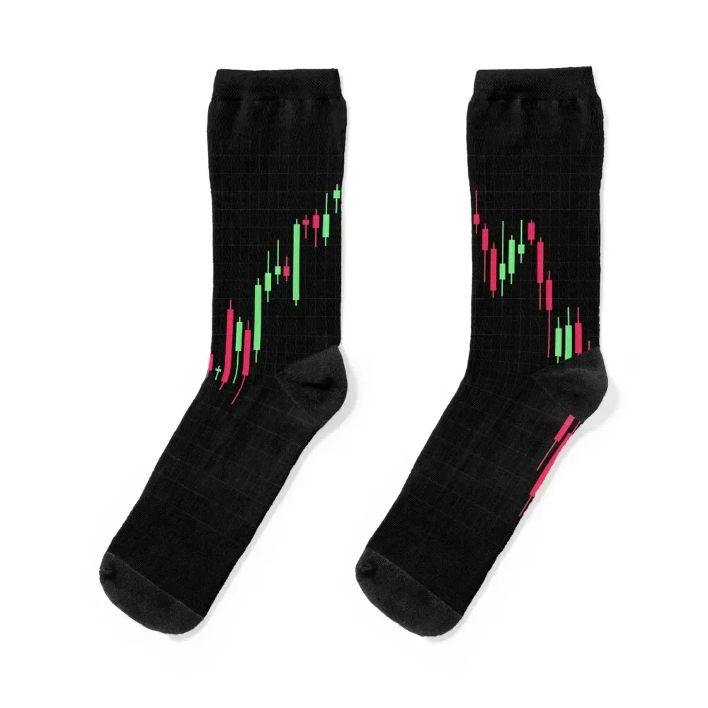 

Stock market candle stick chart black Socks snow gifts with print Boy Child Socks Women's