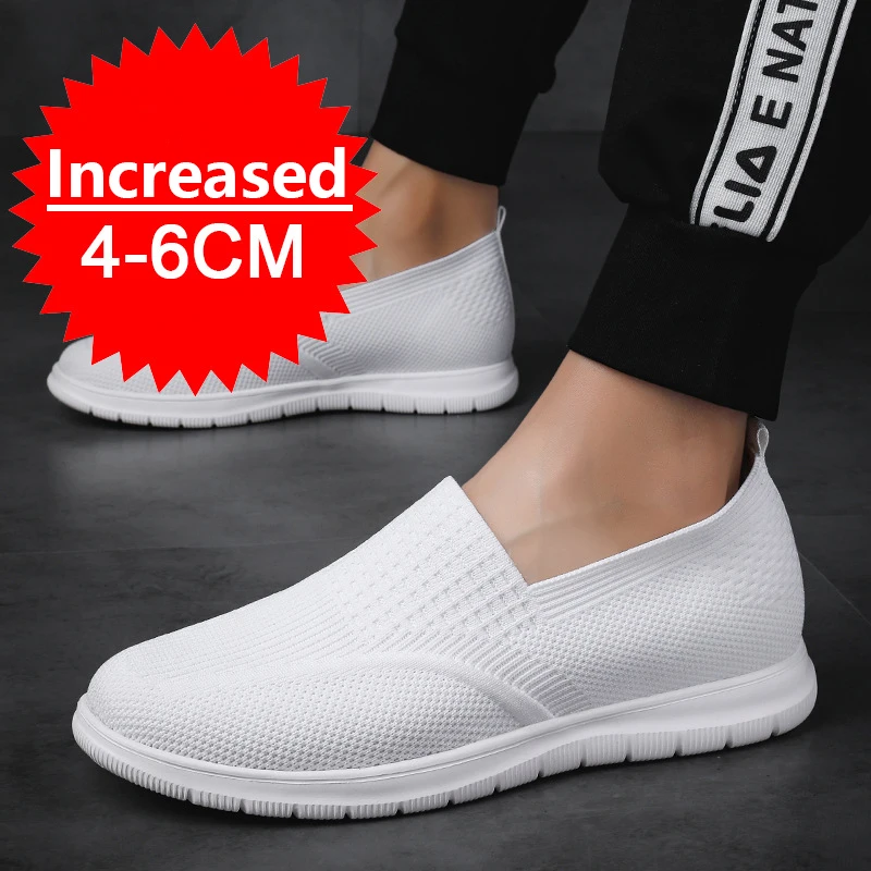 New Elevator Shoes Men's Sneakers 6CM Height Increasing Shoes Men Hidden Heels Inner Height Sports Shoes Luxury Man Lift Shoes