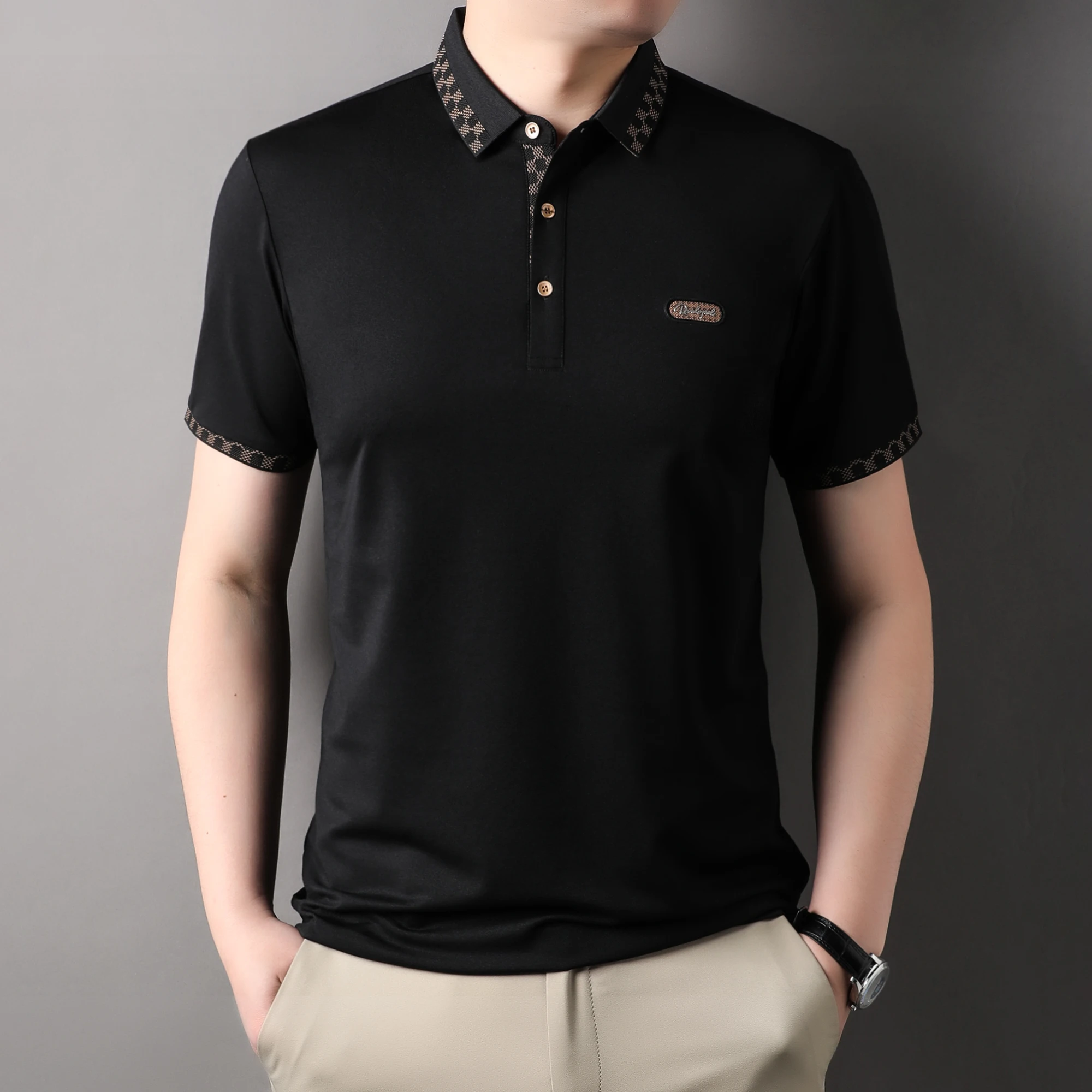 Summer New Fashionable and Exquisite Men\'s Breathable Cotton Short sleeved POLO Shirt Comfortable and Casual Business T-shirt