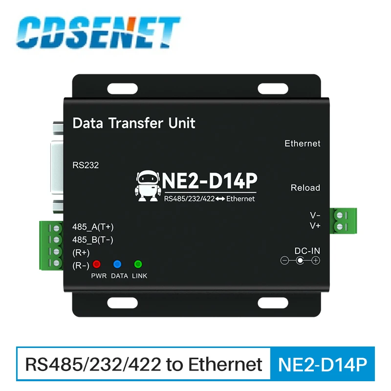 

RS485/232/422 To Ethernet Serial Server Modbus Gateway CDSENT NE2-D14P Power Signal Isolation TCP UDP MQTT HTTP DC 8-28V