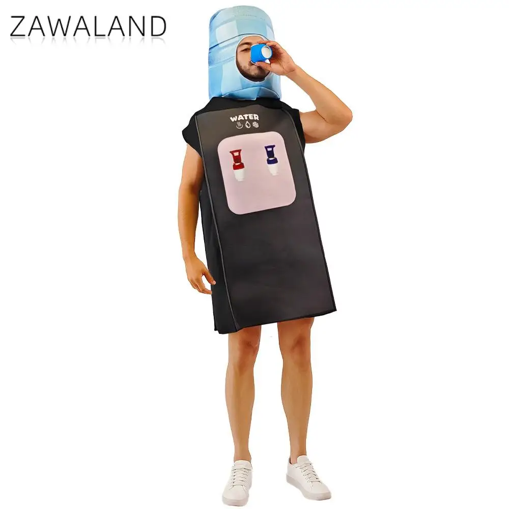 Zawaland divertido adulto enfriador de agua disfraz cubo tocado Halloween Cosplay traje carnaval fiesta temática disfraz vestir