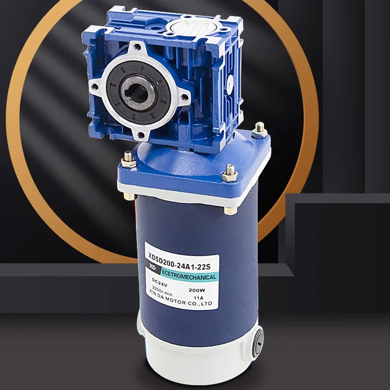 Imagem -05 - Worm Gear dc Redução Motor High Torque Forward And Reverse Rotação Rv40 Controle de Velocidade Motor 12v 24v 300w