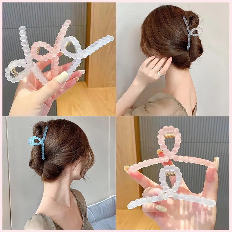 AISHG Simple Frosted Jelly Particles Large Hair Clip Korean Version Women's Bath Dish Hair Shark Clip Hairpin Hair Accessories