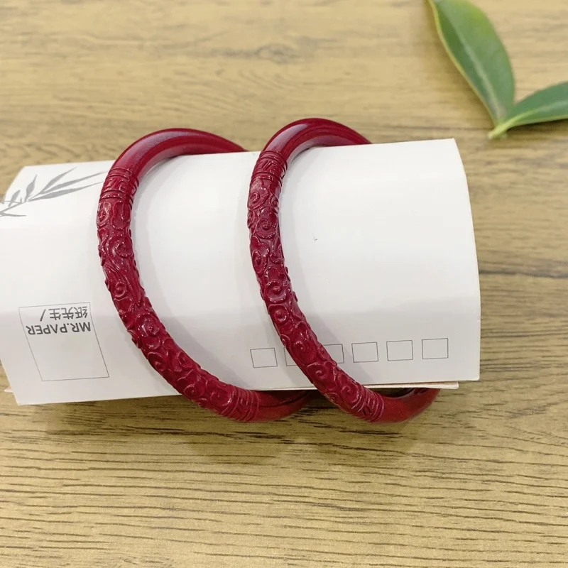 High-content purple clay with , silver scroll pattern , auspicious cloud bracelet g