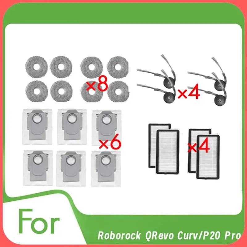 

AA89-22 шт. для Roborock Qrevo Curv/P20 Pro подметальный робот, основная боковая щетка, набор фильтров для швабры