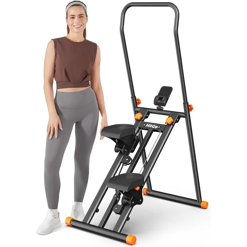 

Foldable Stair Stepper Machine -Vertical Stair Climber for Home Gym,Full-Body Cardio Workout Equipment with Adjustable Handlebar