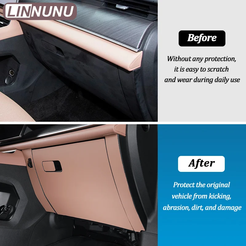 LINNUNU لشيري تيجو 9 2025 2026 صندوق القفازات مكافحة ركلة الوسادة الجلود طبقة حماية حامي ملصقات تقليم كري اكسسوارات ﻿