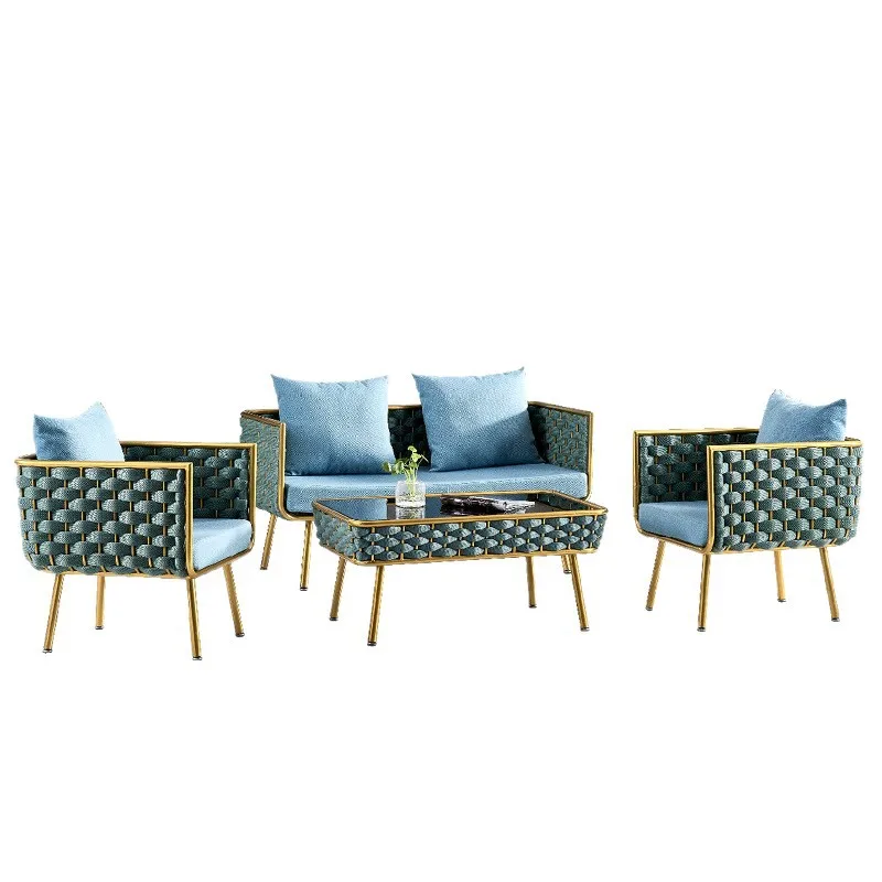 

Outdoor sofa courtyard rattan chair outdoor balcony villa rattan chair combination rain and sun protection open-air leisure