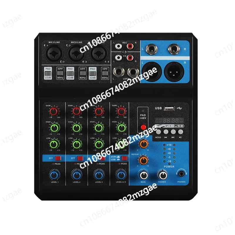 

Mixer 5-way computer recording, drive-free sound card, live broadcast home Bluetooth USB DJmixer