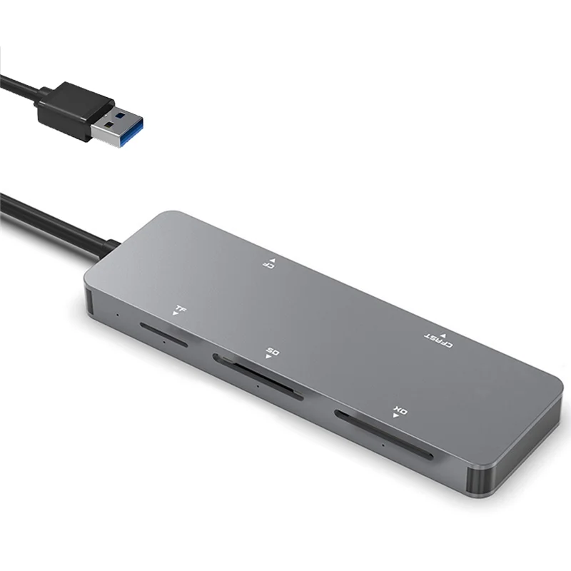 AD41-USB 3.0 قارئ بطاقات متعدد الوظائف CFast/CF/XD/SD/TF قارئ بطاقات 5 في 1 قارئ بطاقات USB بسرعة 5 جيجابت في الثانية للكمبيوتر المحمول
