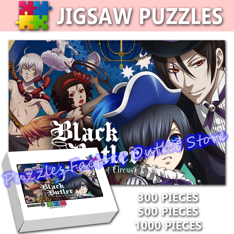 

Jigsaw Puzzles Black Butler 300/500/1000 Pieces Japanese Anime Cartoon Print Puzzle for Kids Decompress Educational Toys