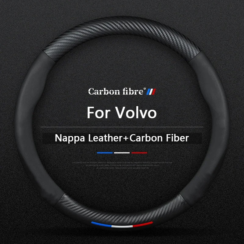 

Car Carbon Fiber Leather Steering Wheel Cover For Volvo XC40 XC60 XC70 XC90 S40 S60 S80 S90 V40 V60 V70 V90 C70 Auto Accessories