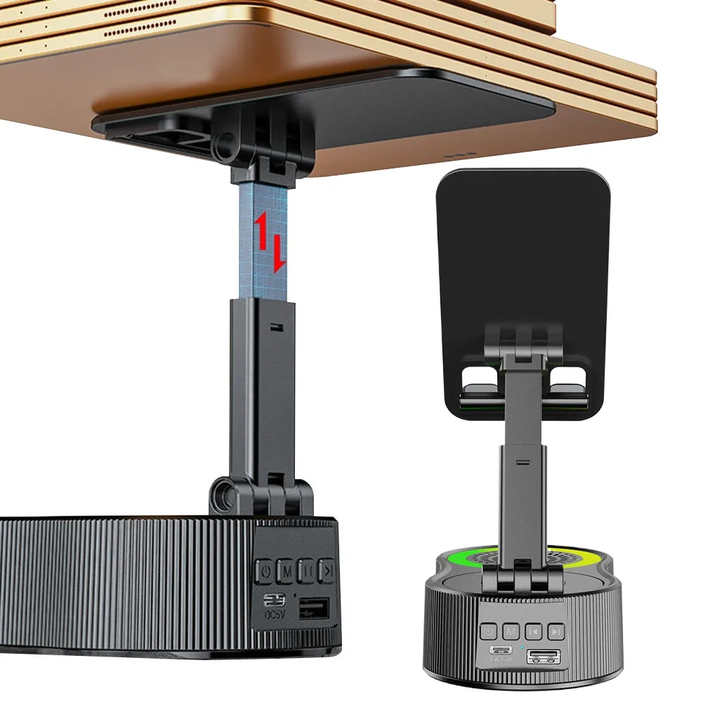 حامل الهاتف الخليوي مع مكبر صوت BT وبنك طاقة قابل للطي حامل جوّال بلاستيكي محمول حامل الهاتف المحمول هدايا عيد الميلاد للرجال والنساء