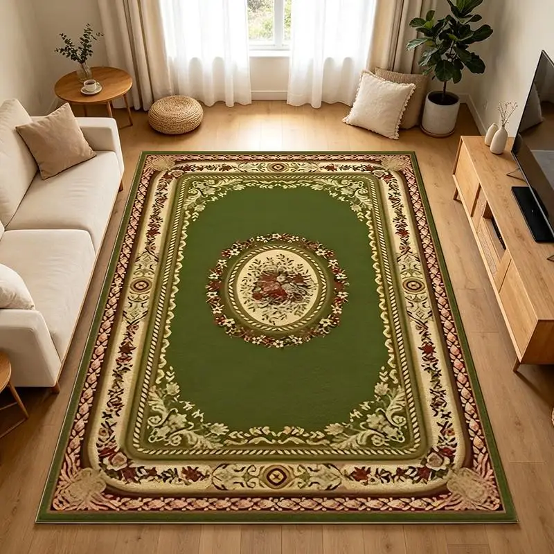 1 Ornate Traditional Floral Border Woven Area Rug, Soft and Comfortable, lightweight and Easy to Maintain, Suitable for Autumn and Winter, Ideal for Living Room Decor, Bedroom Decor, Entryway Decor, Home Decor, Room Decoration