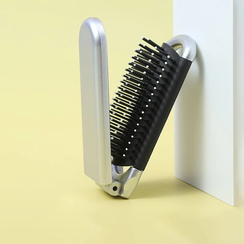 2023 New Mini Hairbrus Folding Massage Comb Head Massage Anti-Static Portable Travel Hair Brush Girl Hair Combs With Mirror