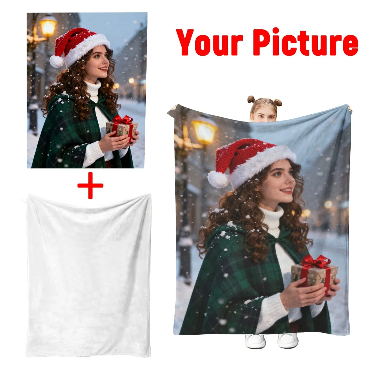 Custom Christmas Couple Christmas Memorial Flannel Blanket - Printed with Exclusive Anniversary + Christmas Decoration Patterns, Constant Temperature Warmth, Machine Washable Without Deformation, Suitable for Master Bedroom Bed, Sofa Relaxation, Car Emergency - Premium Polyester Fiber - Suitable as a Christmas Memorial Gift for Husband, Wife