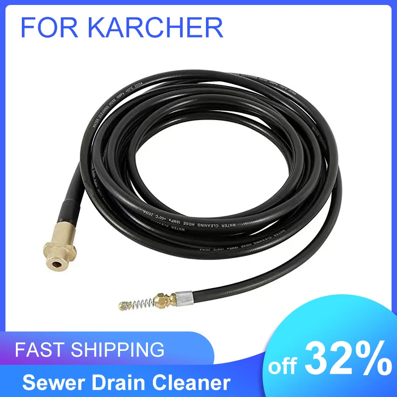 

6/10/15/20m Sewer Cleaner Pressure Washer Drain Jet for Karcher Pipeline Sewage Dredge Hose Nozzle Blockage Cleaning Jet Kit