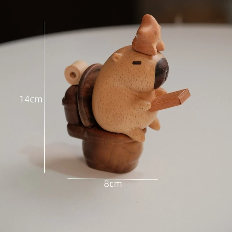 1 PC Disassemblable Assemblable Wooden Capybara Figurines Adorable Animal Craft Perfect For Birthday Gifts And Home Decoration