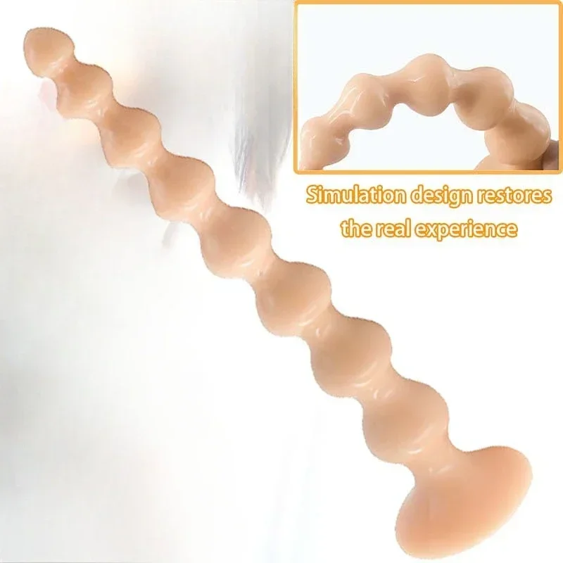 Anal Beads Butt Plug Anal Toy Large PVC Erotic Sex Toy Beads Balls for Men and Women Prostate Massager Anus Dilator for Adults