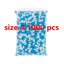 1000PCS Standard Size 4# Empty Capsules Gelatin Clear Capsules Hollow Hard Gelatin Transparent Seperated Joined Capsules