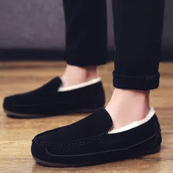 Men Slippers Indoor Outdoor Anti-Slip Slippers for Men Warm Plush Lightweight Flats Soft Sole Comfort Cotton Shoes