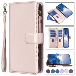 Double Layer Zipper Wallet Leather Case For Xiaomi Poco M6 Pro 5G X6 C65 PocoX6 PocoM6 PocoC65 Card Slots Flip Coverings Coque