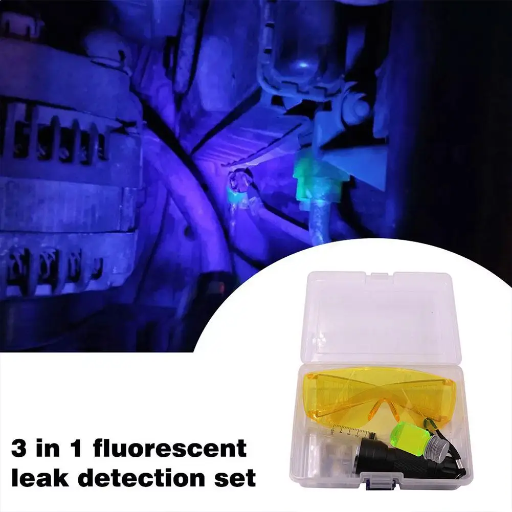 

Car Leak Detection Kit For Auto Air Conditioning R134a Refrigerant Fluorescent Gas A/C Leak Test UV Dye Repair Tools W8G1