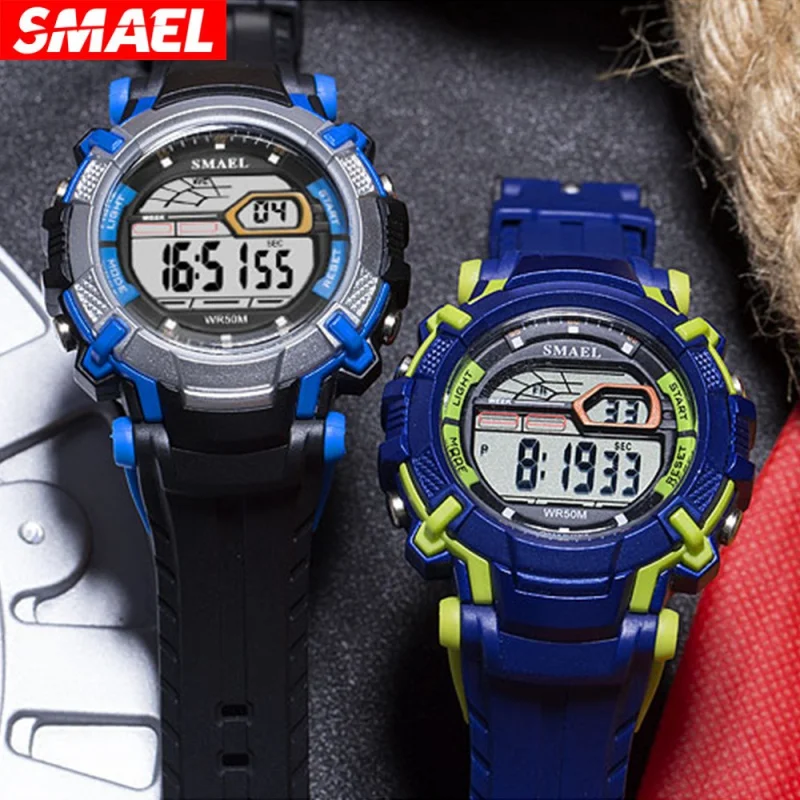 Smael Smael Waterproof Luminous Multifunctional Electronic Watch Trendy Unique Sports Watch Men