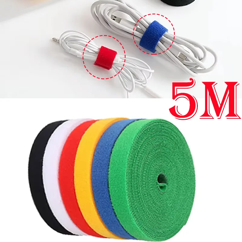 12mm Width Cable Organizer USB Cable Winder Cable High-quality Nylon Double-Sided Management Tape Auto Interior Accessories 5M