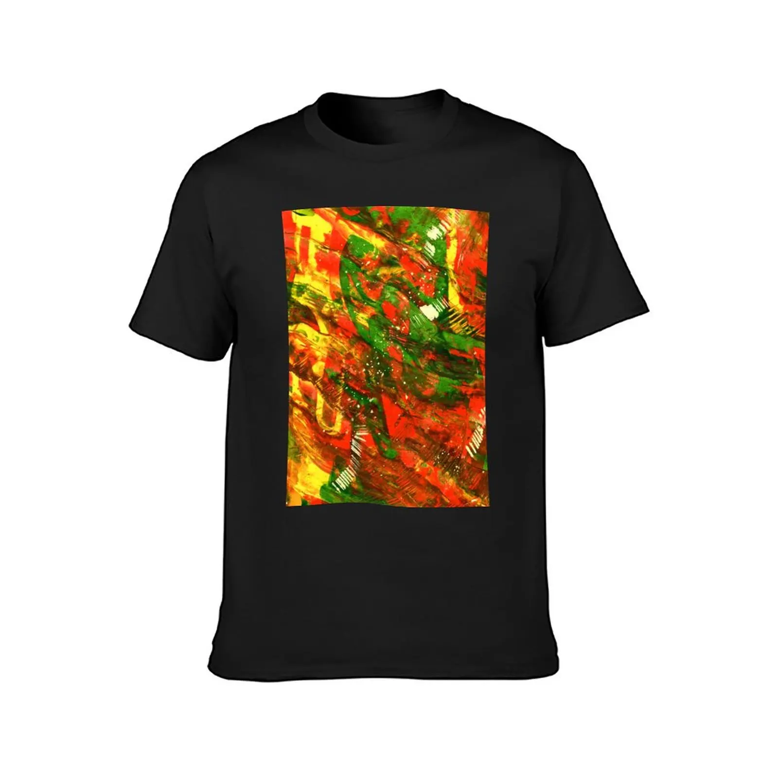 Earth Patterns - Sunset Stream in Canberra Abstract Acrylic Painting T-Shirt funnys mens workout shirts