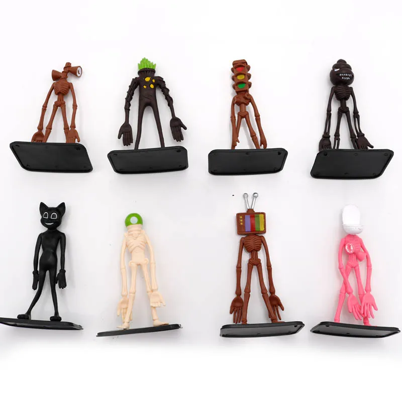 8Pcs Lot Creative Anime Scp Siren Head Horror Toys Sirenhead Model Doll Sculpture Scary Figure Children Kids Games Birthday Gift