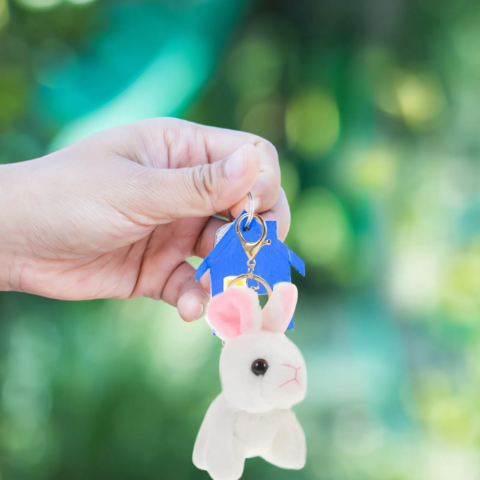 

Rabbit Keychain Soft Animal Decorative Key Ring Backpack Charm Purse Charm Car Key Chains Women Gift Accessories
