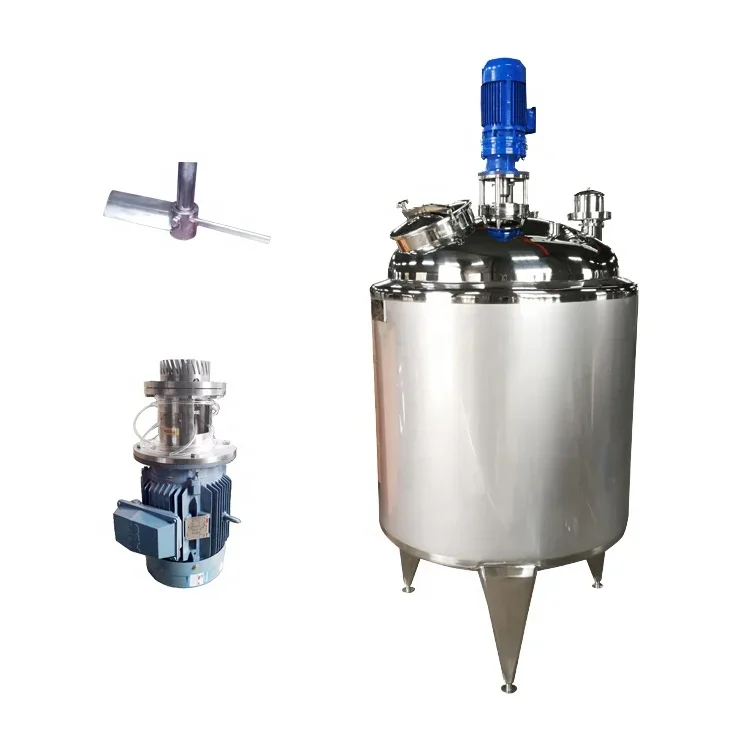 chemical liquid soap making machine homogenizer mixer heating stainless steel double jacketed mixing tank with agitator