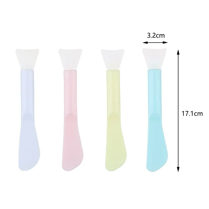 4Pcs Double Head Silicone Brush DIY Mini Soft Mud Mask Applicator Dual-use Facial Mask Brush Makeup Beauty Tools For Travel