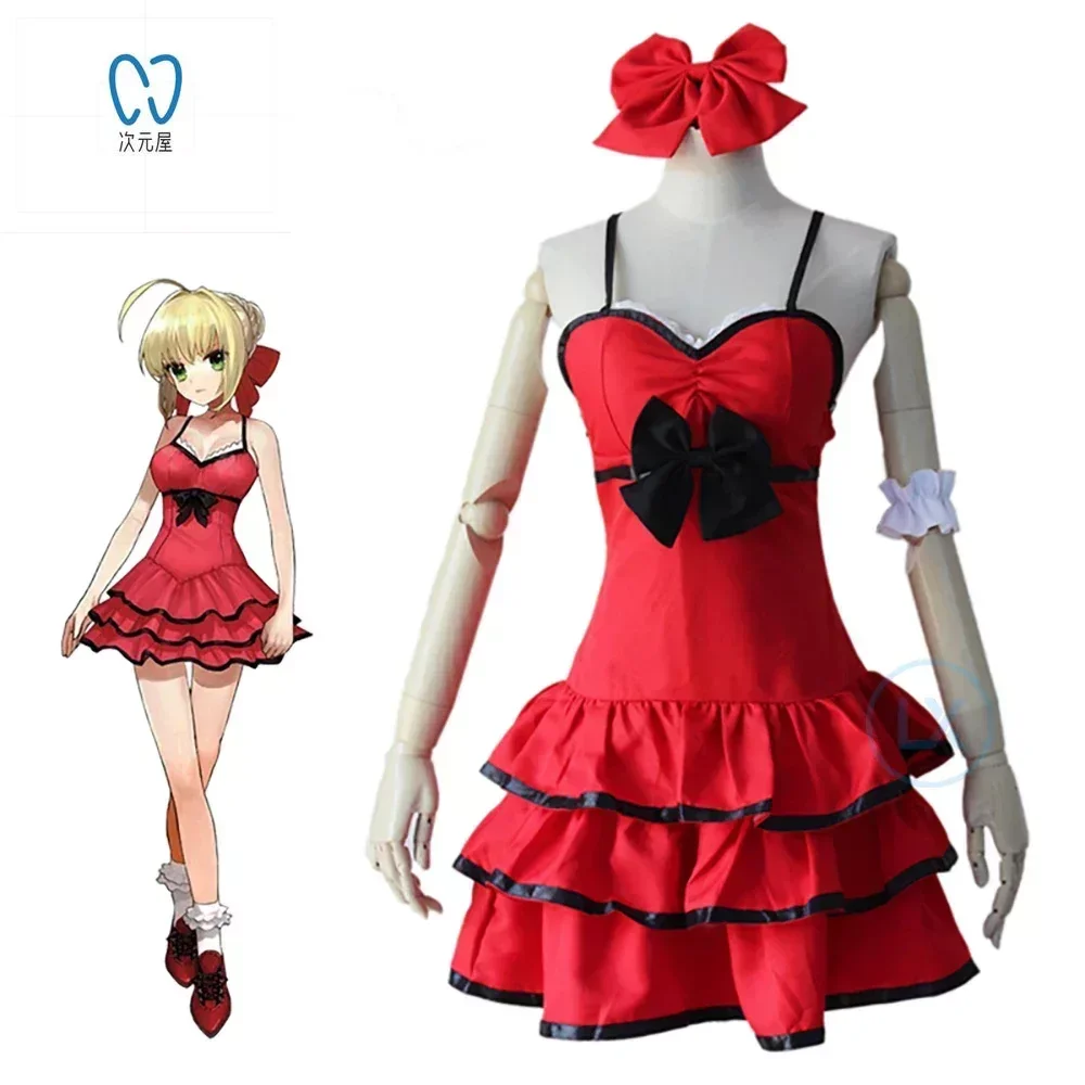 Fate Grand Order Nero Claudius Caesar Augustus Cosplay Costume Fate/Extra Saber Cosplay Costume Red Swimsuit Cosplay