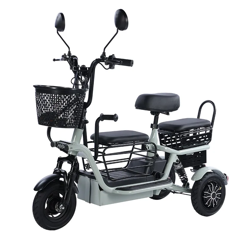 

Mini Electric Tricycle Adults 48V 800W Dual Drive Foldable 3 Wheel Parent Child Electric Scooter 3 Seats Mobility Scooter