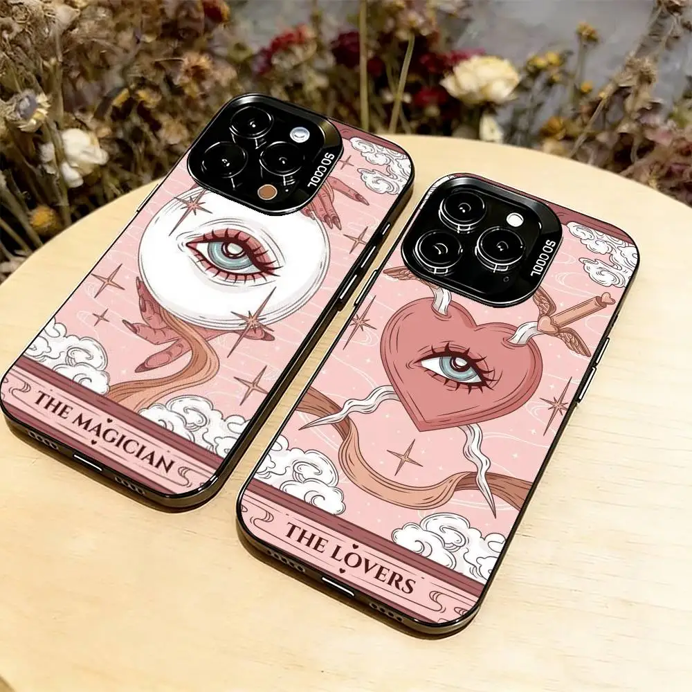 

Moon Star S-Sun Tarot Phone Case For iPhone 17,16,15,14,13,12,11 Plus,Pro Max,XS,Colorful Silver Black Cover