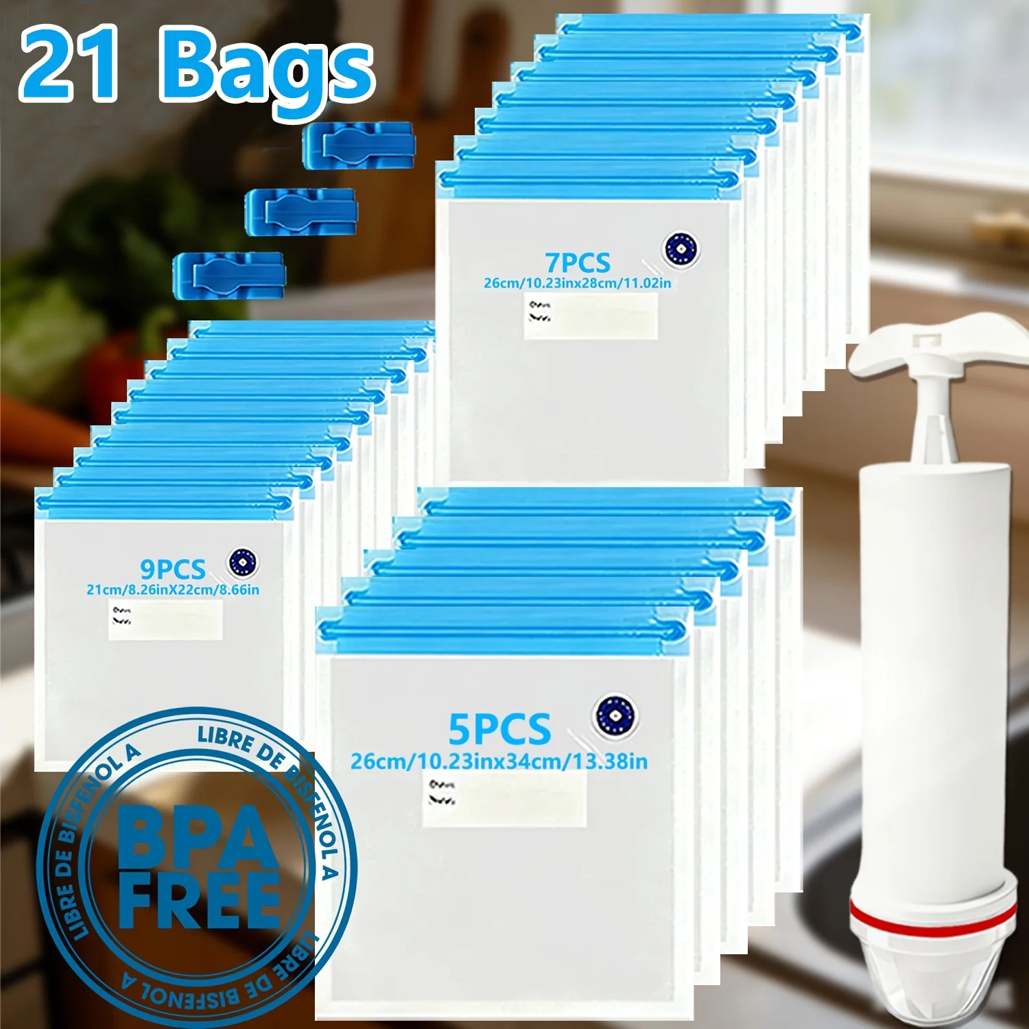 

25PCS Reusable Vacuum Sealer Bags with One-Way Valve | Food-Grade Thickened Material for Meal Prep, Meat, Seafood, Fruits