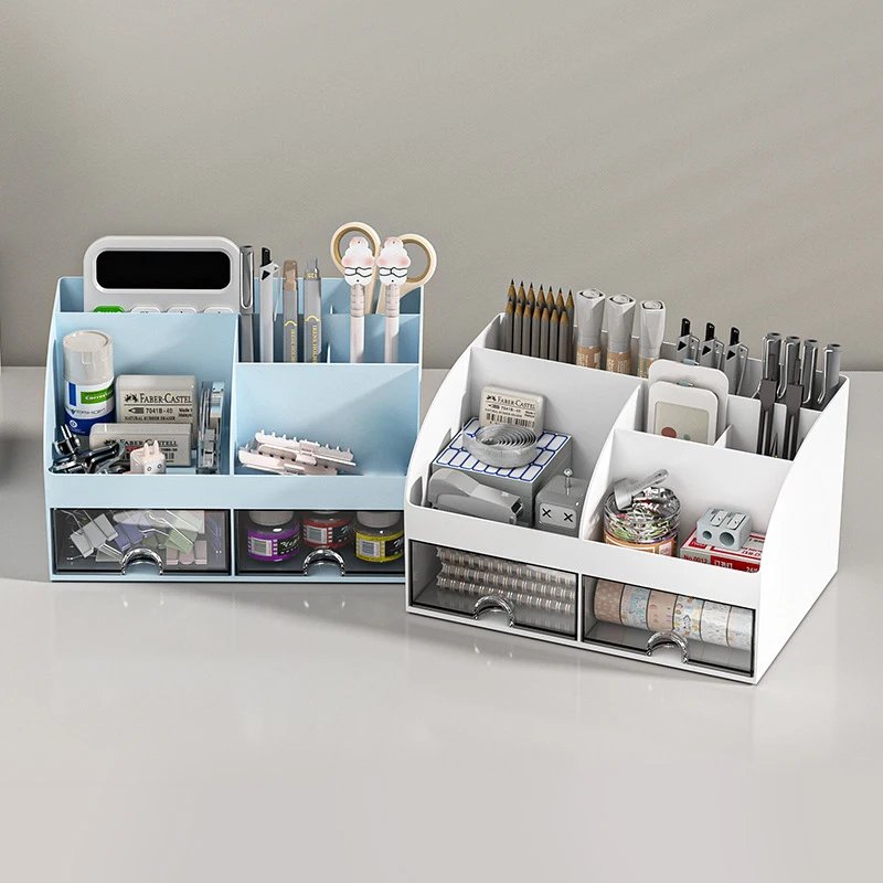 Desktop Organizer Com Gavetas, Organizador De Mesa, Tabletop Maquiagem Caixa De Armazenamento, Suave E Resistente, Material De Escritório, Multi