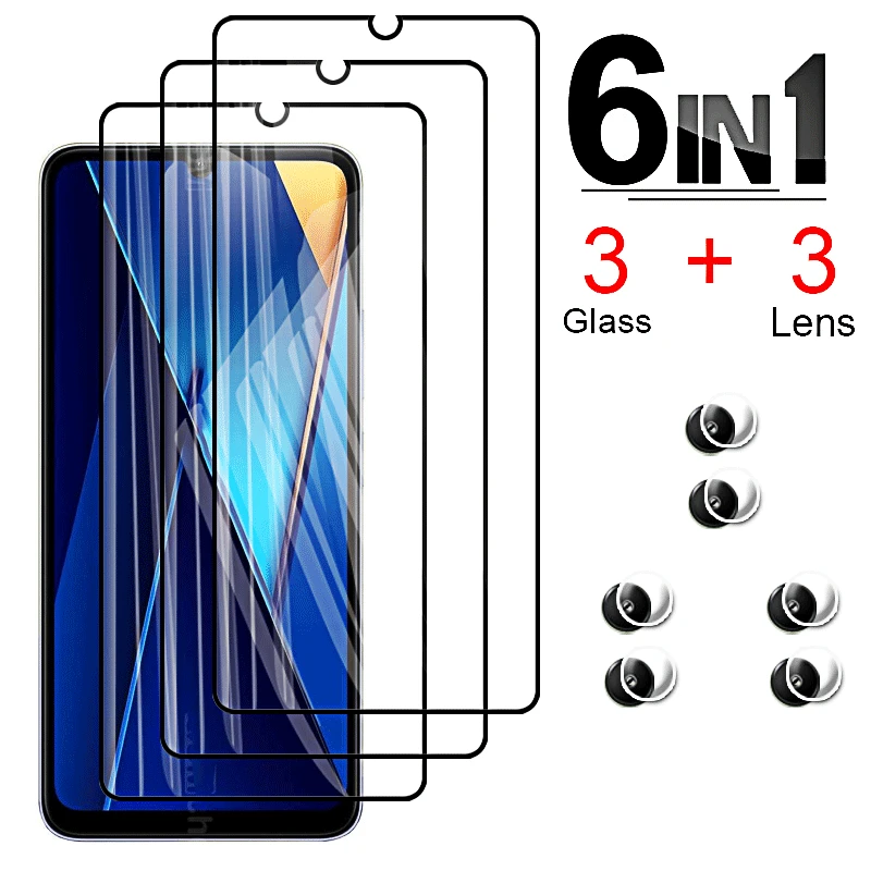 Tempered Glass for Xiaomi POCO C65 Screen Protector Protective Glass for Pocophone C65 C55 C50 C51 C41 C3 Camera Lens Flim Glass