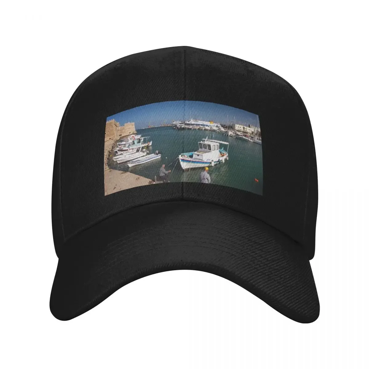 Venetian Harbour, Heraklion, Crete, Greece Baseball Cap Hat men Custom Cap fishing hat Women's Hats 2025 Men's