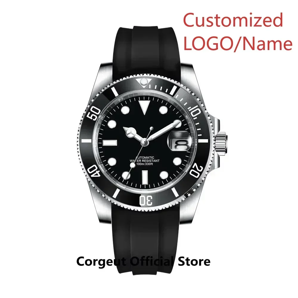 A88 Store  Men Automatic Mechanical Watch Waterproof Watches Ceramic Stainless Steel Rubber Sapphire Glass Customized