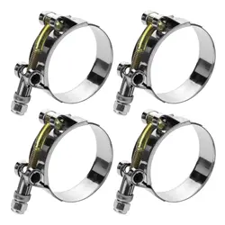 4pcs T Bolt Hose Clamps Pipe Clip Exhaust Welding Clamp Stainless Steel 304 28-116mm Automotive Adjustable Metal Clamp инструмен