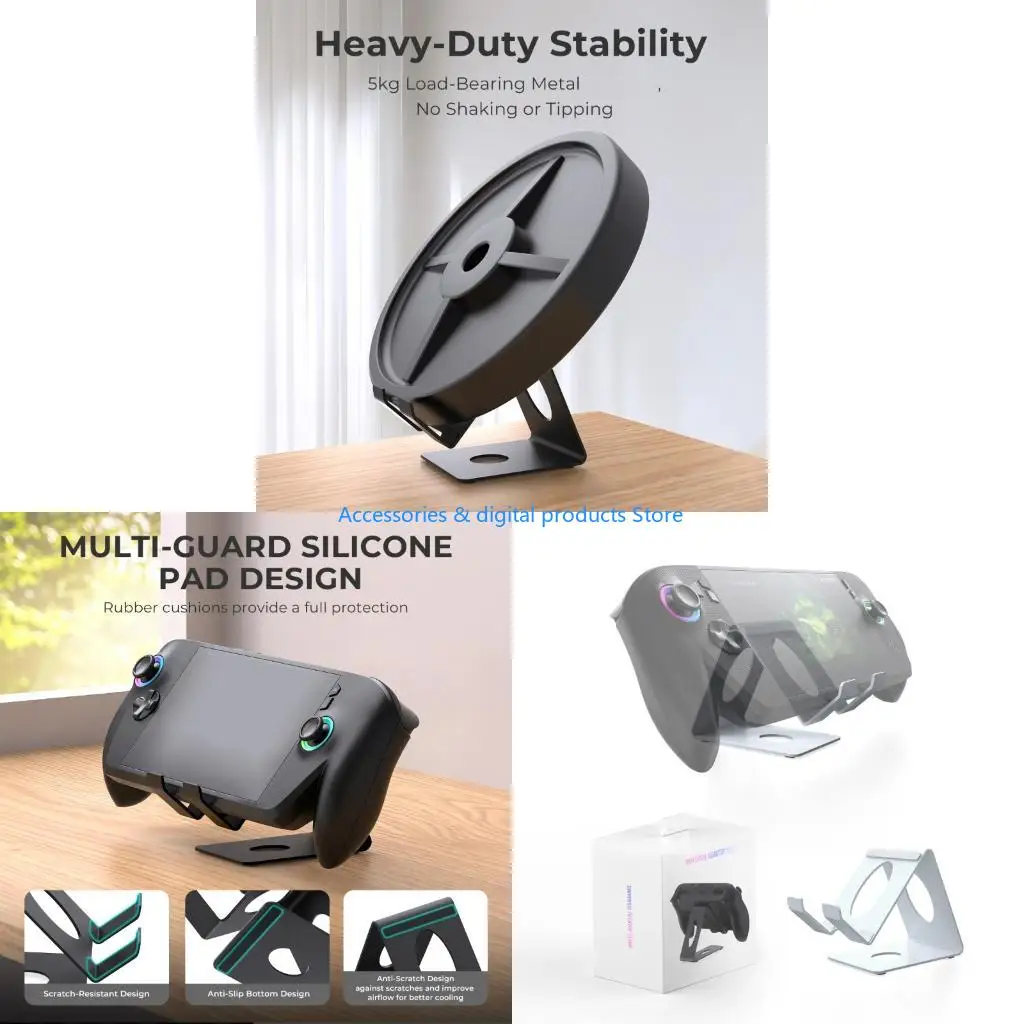 77JD Adjustable Metal Gaming Stand Holder None Scratch Base For Desktop Organization