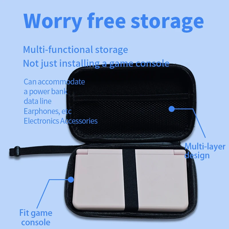 Funda rígida de viaje para la consola de juegos Anbernic RG DS PLUS, organizador portátil y bolso de mano para accesorios de consolas de juegos.