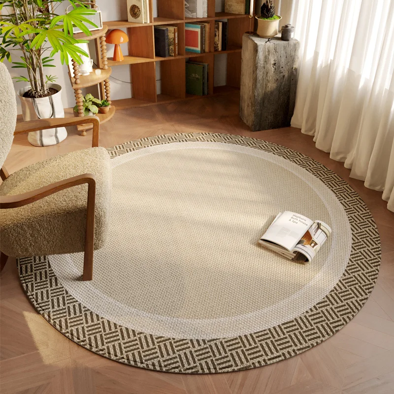 VIKAMA Runde Teppiche, Premium-Feeling, leicht, luxuriös, für Schlafzimmer, Wohnzimmer, Kommode, Garderobe, Stuhlmatten, Vintage-Fußmatten, Heimdekoration