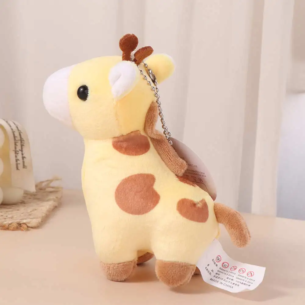 Lovely Stuffed Animal Horse Key Ring Cartoon Animal Horses Giraffe Pendant Hanging Decor Cute Pony Donkey Small