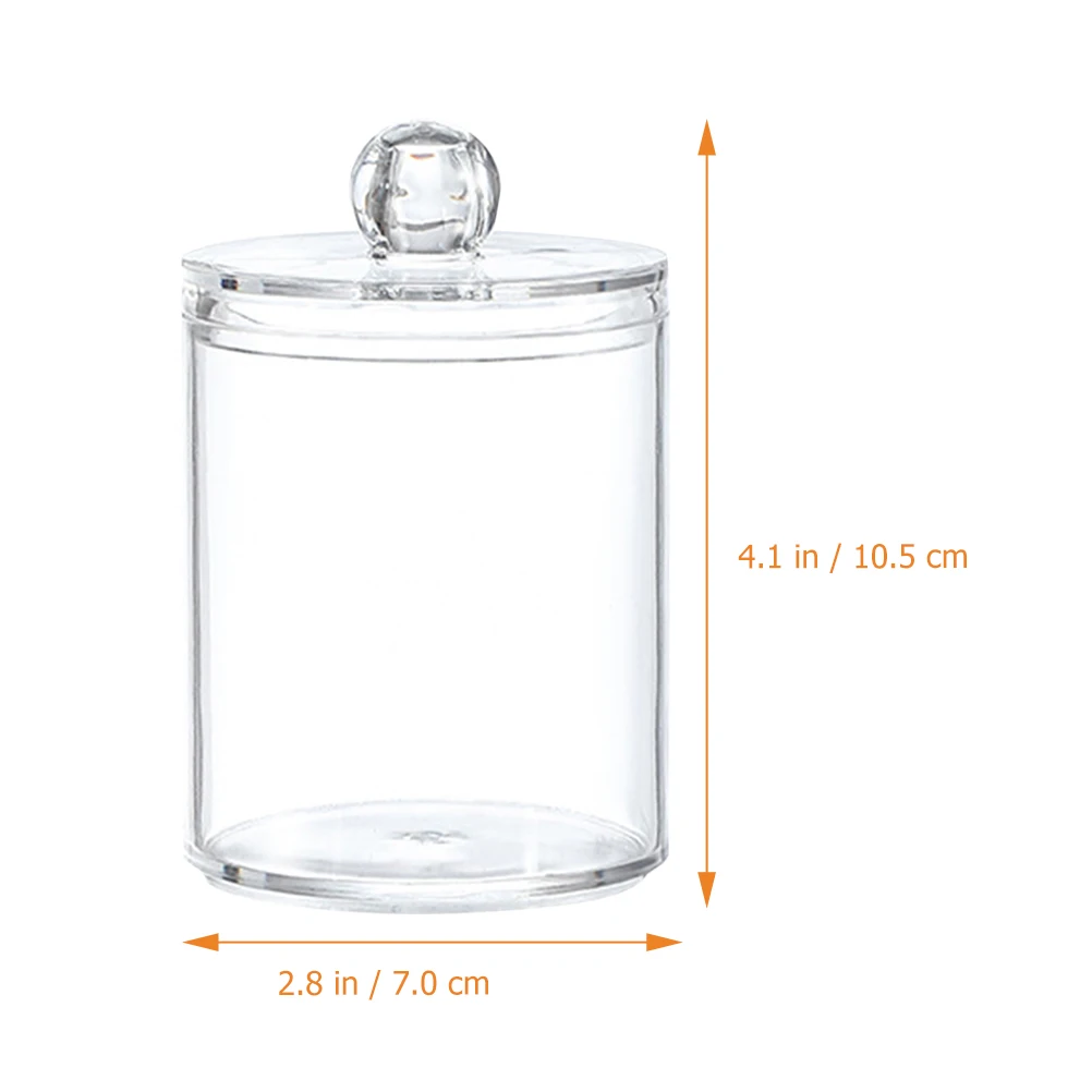 Clear Cotton Ball Dispenser Cotton Swab Storage Jar Plastic Storage Jar with Lid Apothecary Jar Cotton Swab Storage Organizer