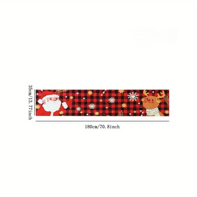 1PC Christmas Table Flags Christmas Tree Table Runners Xmas Seasonal Winter Kitchen Dining Table Decor for Home Party